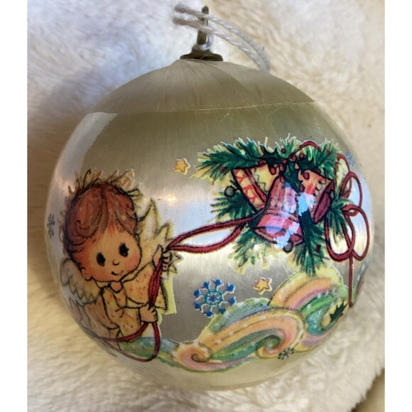 Satin Wrapped Christmas Bulb Ornaments Angel Babies 1977 Designer Collection - Picture 7 of 16